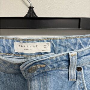Topshop Light Blue Straight Jeans